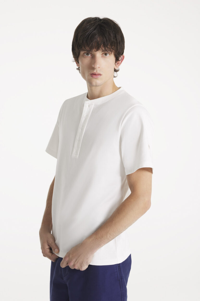 TRENOR - T-SHIRT COL TUNISIEN - ECRU, seconde vue