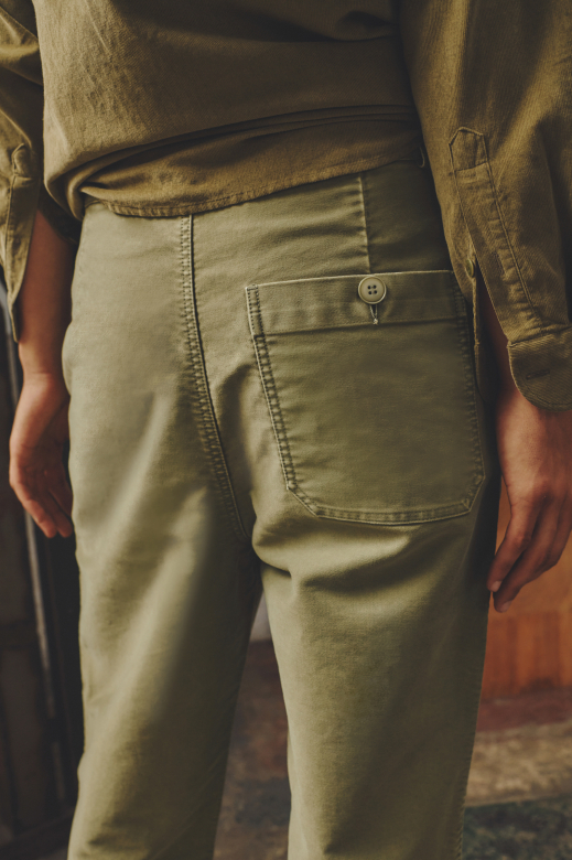 Paulin - Pantalon de Travail Vintage Washed - KAKI, seconde vue