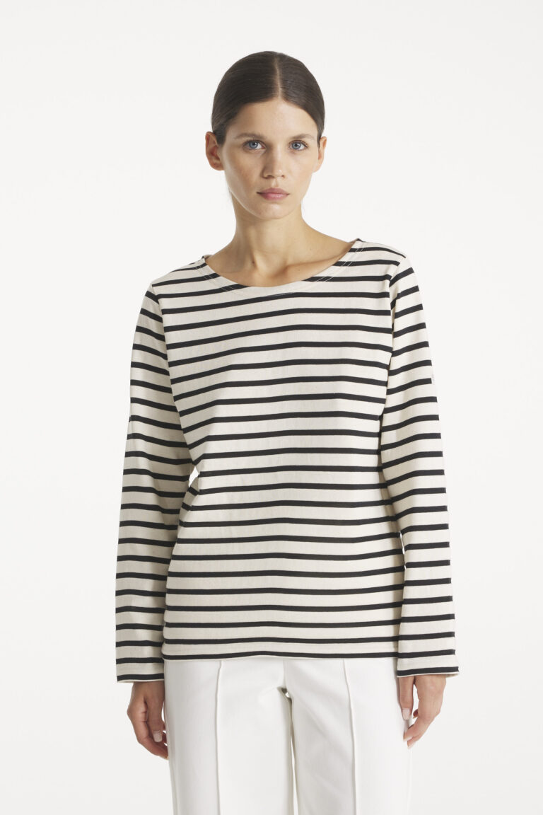 Tilda - Marinière with long sleeves - OFFWHITE/BLACK, seconde vue