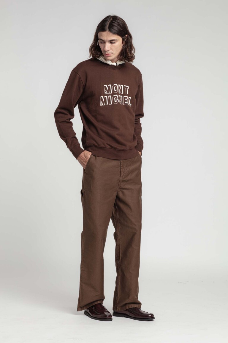 Pero - Pantalon carpenter en moleskine - MARRON, seconde vue
