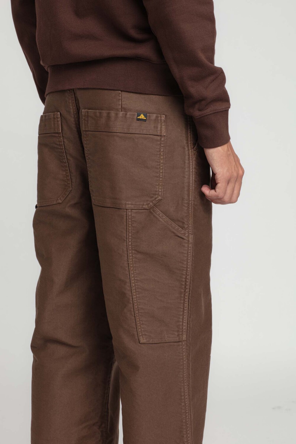 Pero - Pantalon carpenter en moleskine - XXS, MARRON