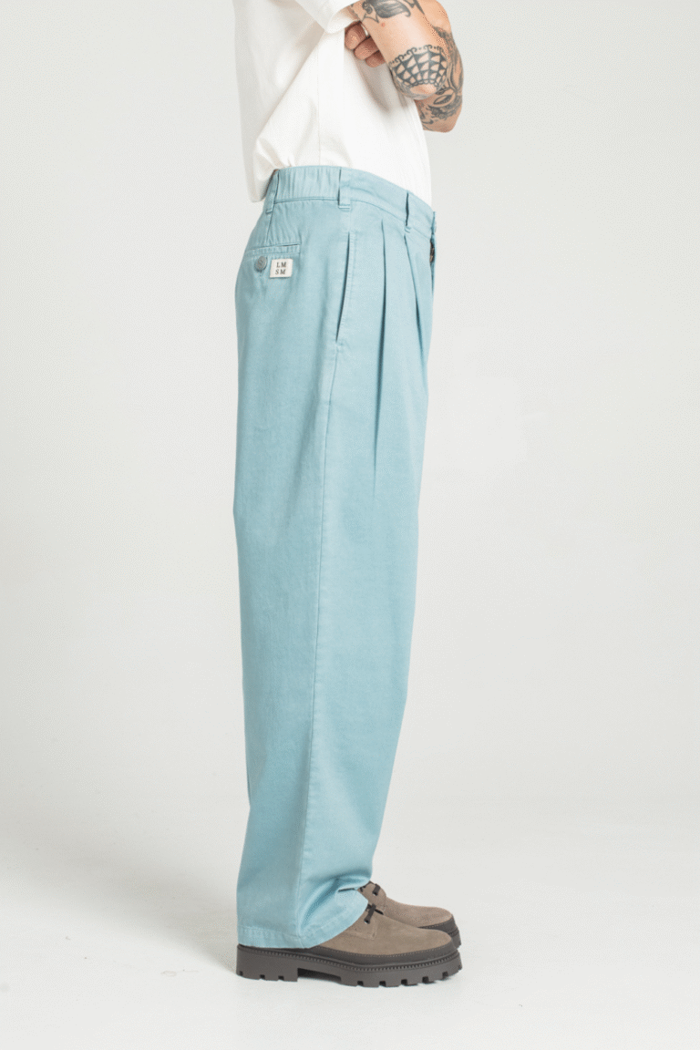 Pitt - Pantalon large en gabardine - BLEU CIEL, seconde vue