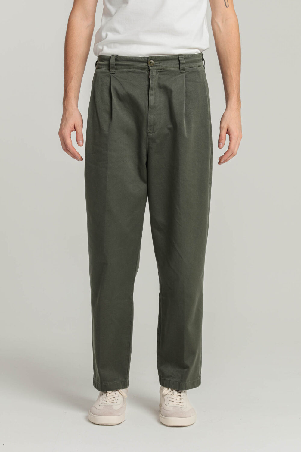 Pitt - Wide-leg gabardine pants - XXL, GREEN
