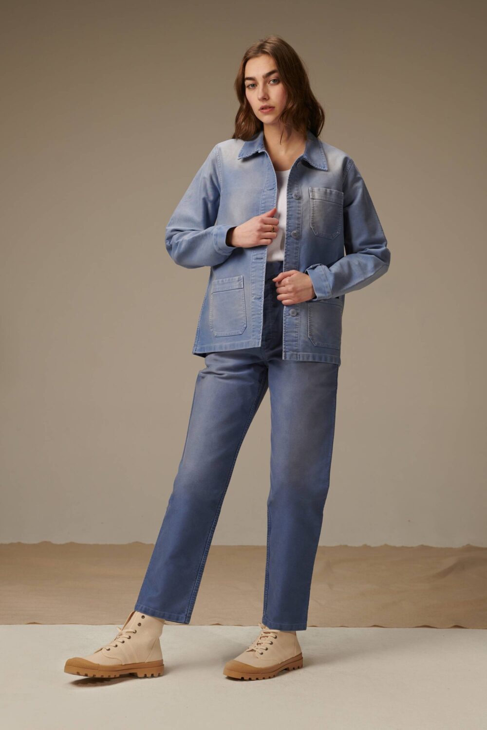 Philae - Pantalon de travail vintage washed - BLEU, seconde vue