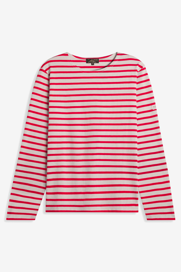 Thurin - Marinière with long sleeves - OFFWHITE/RED