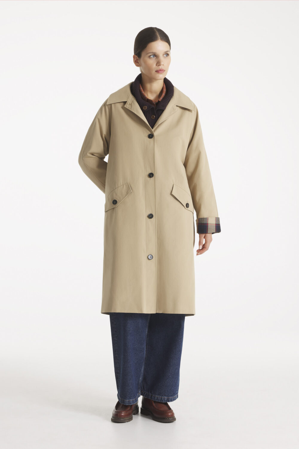 MILA - TARTAN-LINED TRENCH COAT