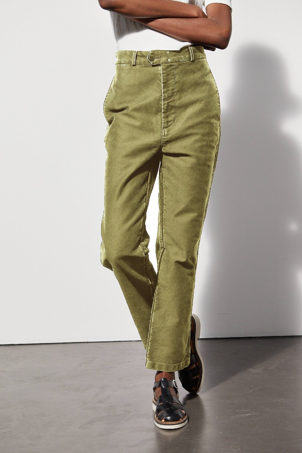 Philae - Vintage washed work pants - 34, KAKI