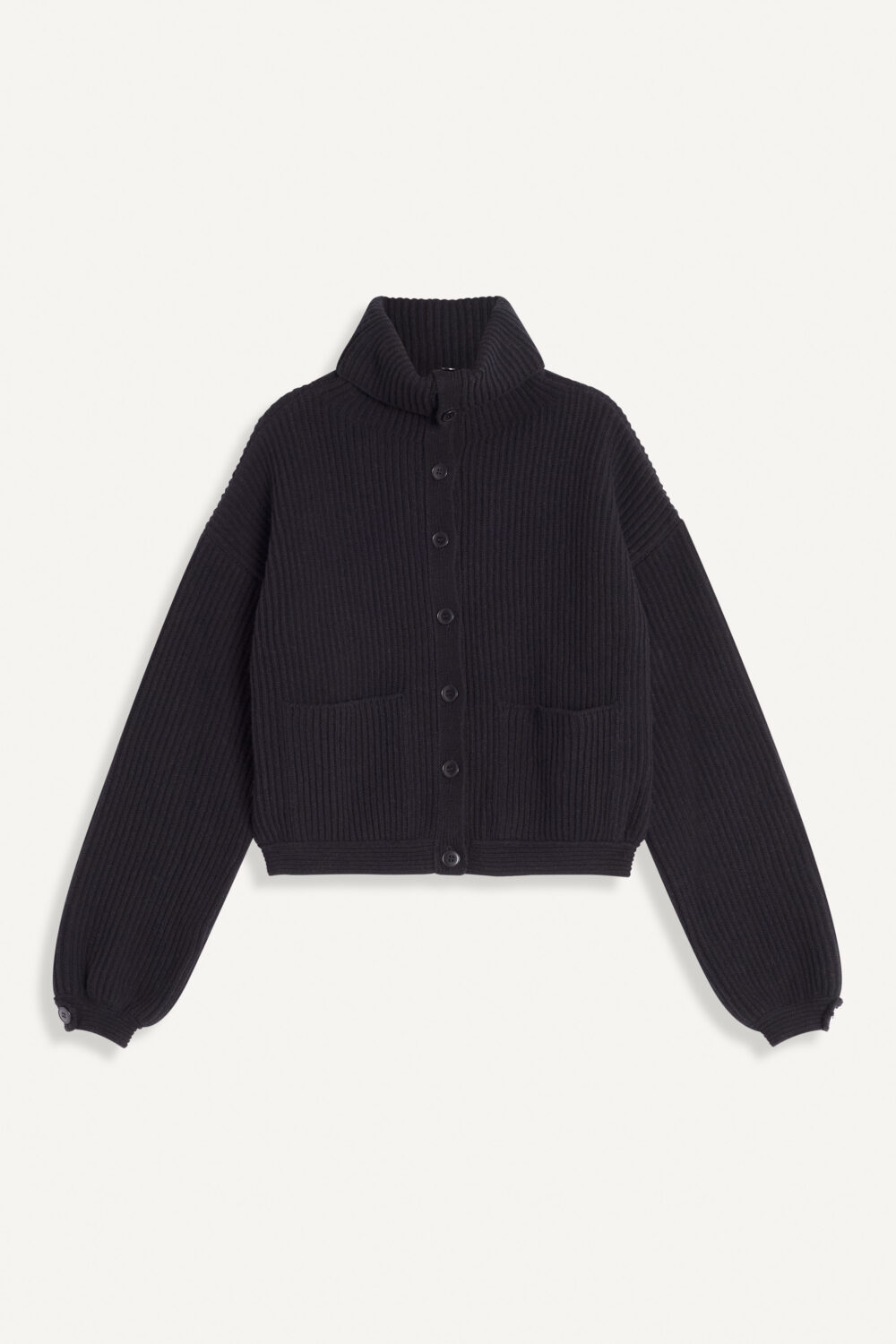 GINA - WOOL CARDIGAN - XS, BLACK