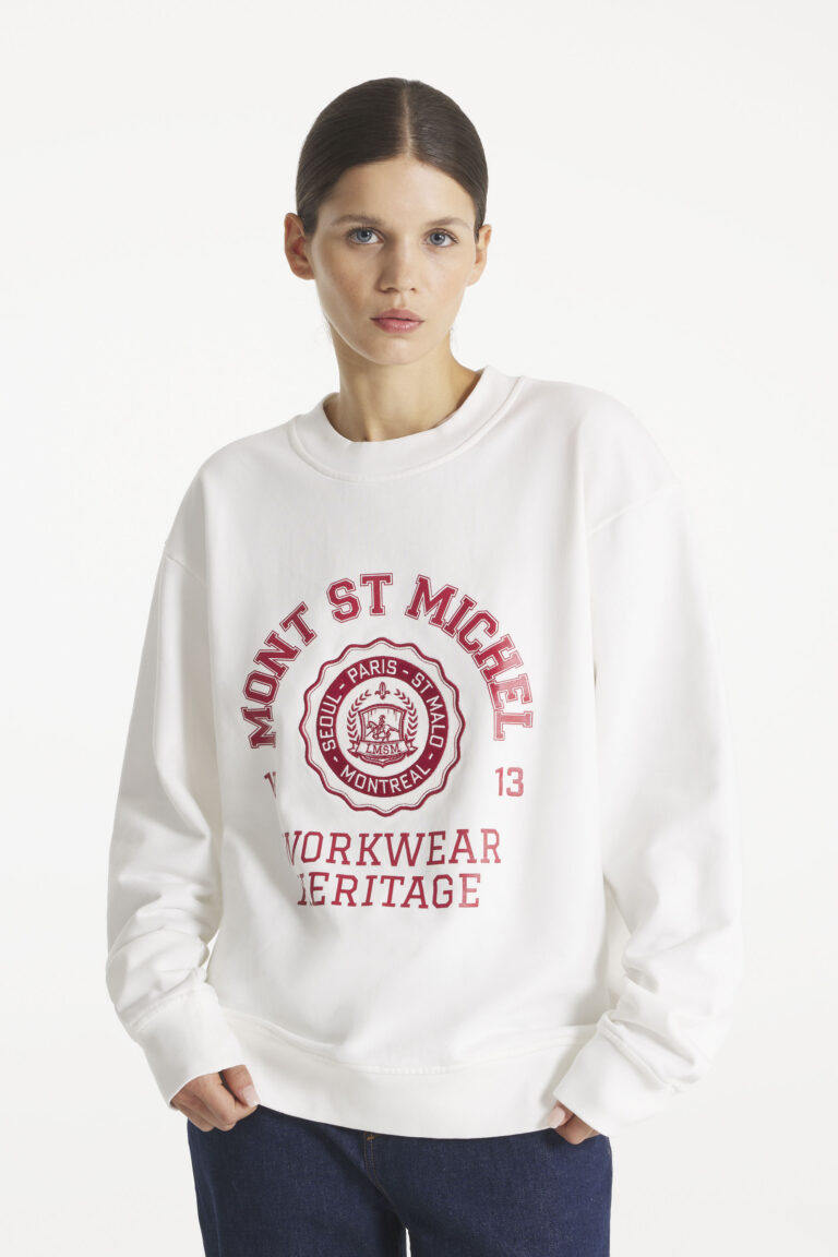 TAUGU - SWEAT UNIVERSITAIRE - ECRU, seconde vue