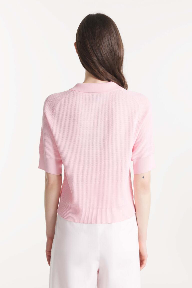 SERDANE - KNITTED POLO SHIRT - PINK, seconde vue