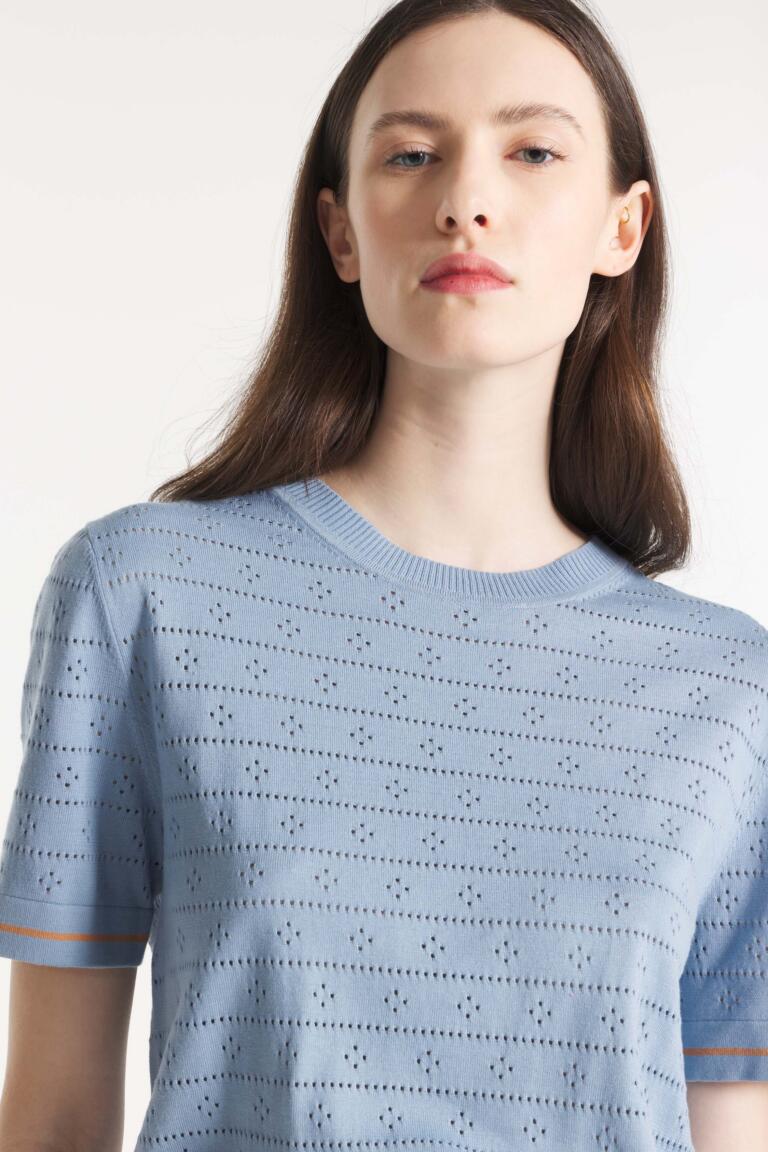 SILVA - TOP COTON ET LIN - blue brown, seconde vue