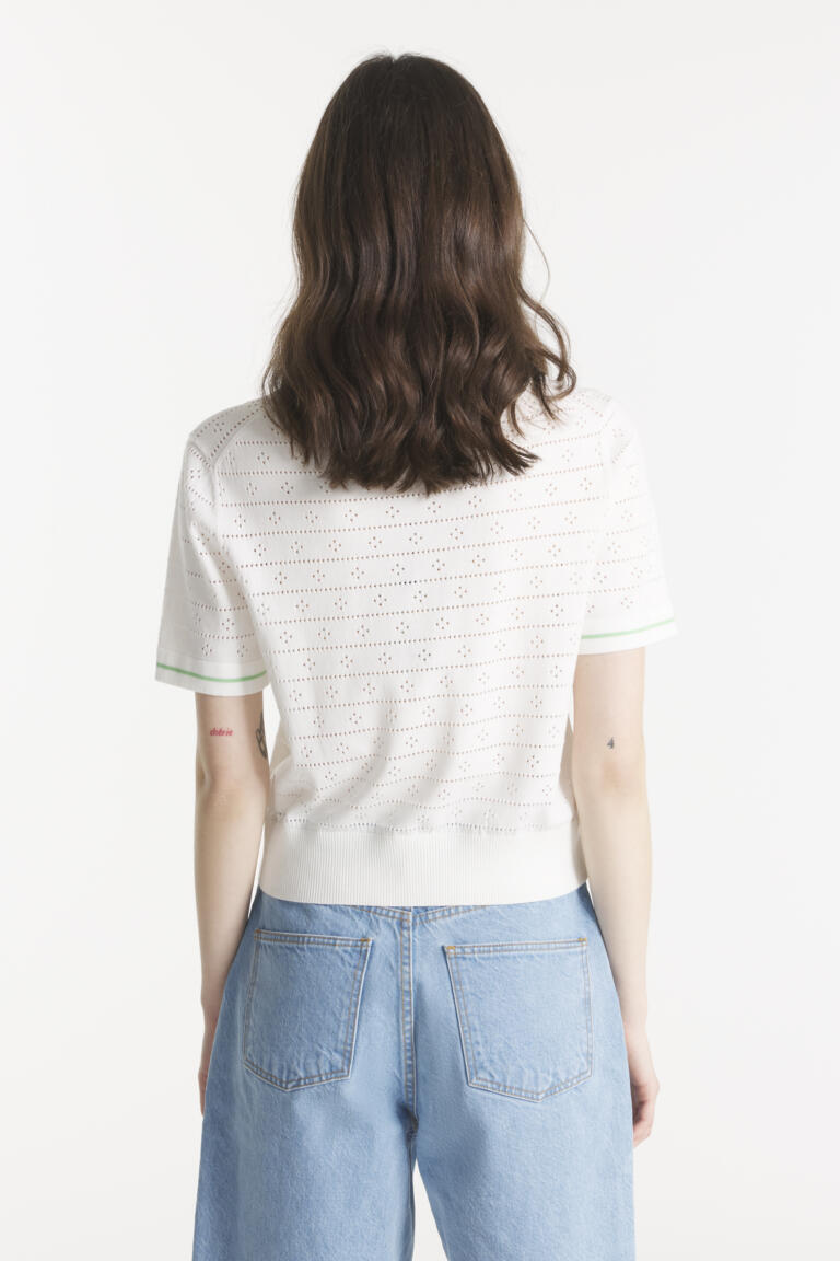 SILVA - TOP COTON ET LIN - offwhite green, seconde vue