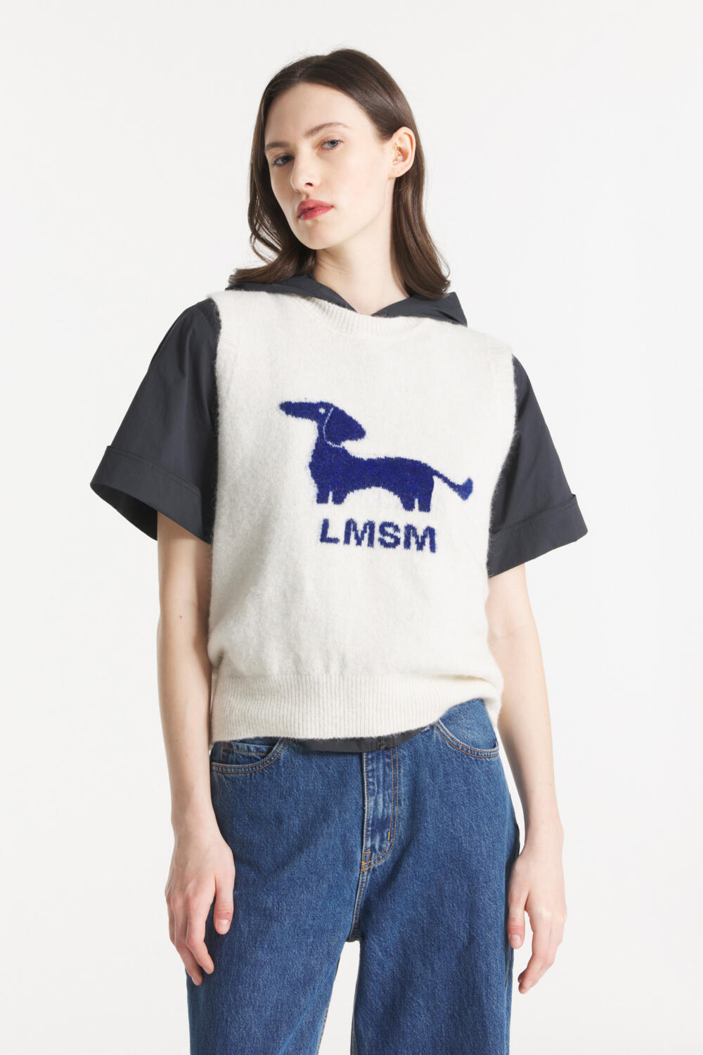 SOSO - PRINTED SWEATER - M, OFFWHITE