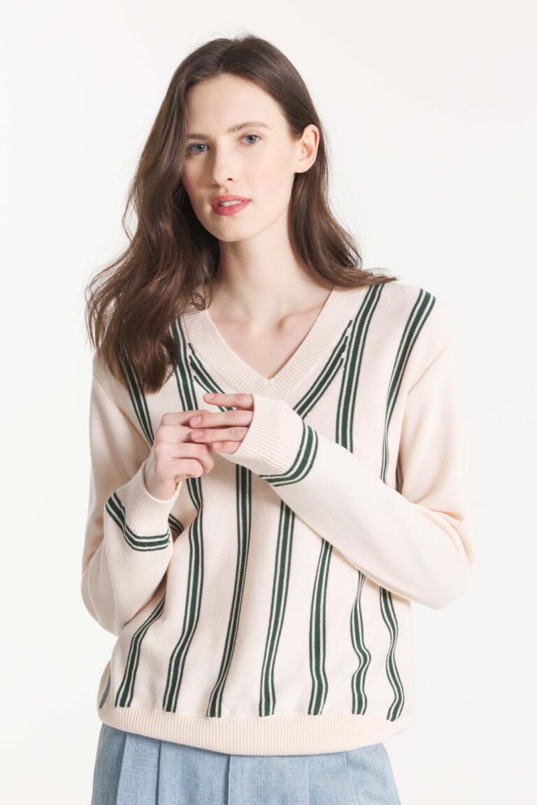 SPERIE - PULL À RAYURES - beige green, seconde vue