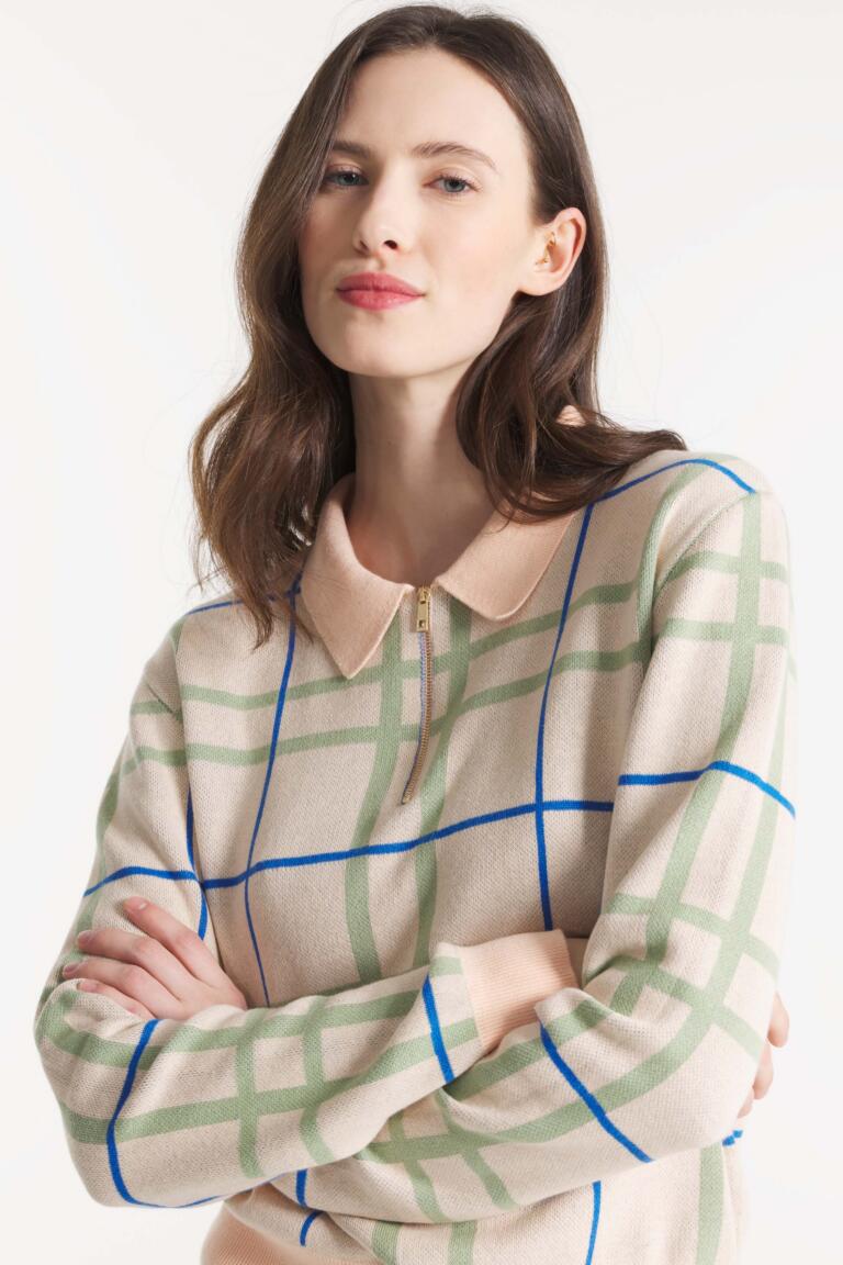 TARDI - POLO EN JACQUARD - ROSE, seconde vue