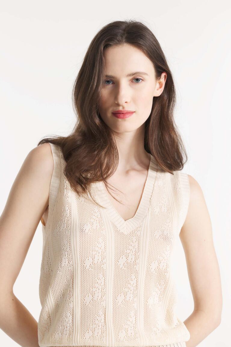 SABILA - PULL SANS MANCHES - ECRU, seconde vue