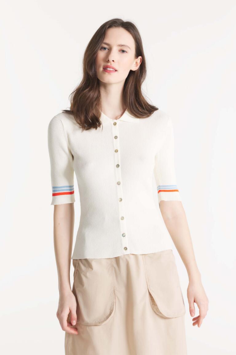 GLADYS - FINE-KNIT CARDIGAN - OFFWHITE, seconde vue
