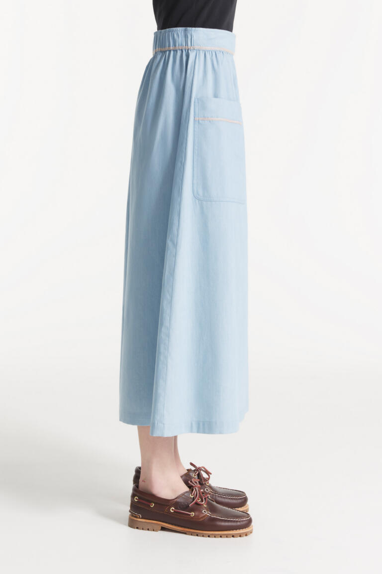 JUSTA - PLEATED SKIRT - BLUE
