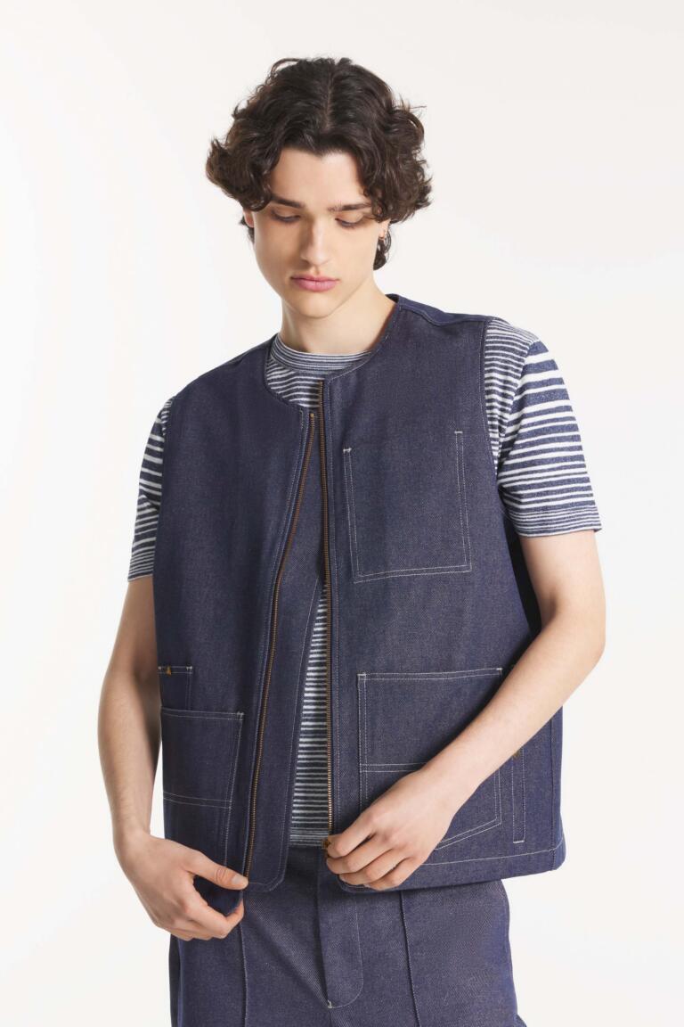 VISALINO - SLEEVELESS DENIM JACKET - DENIM, seconde vue