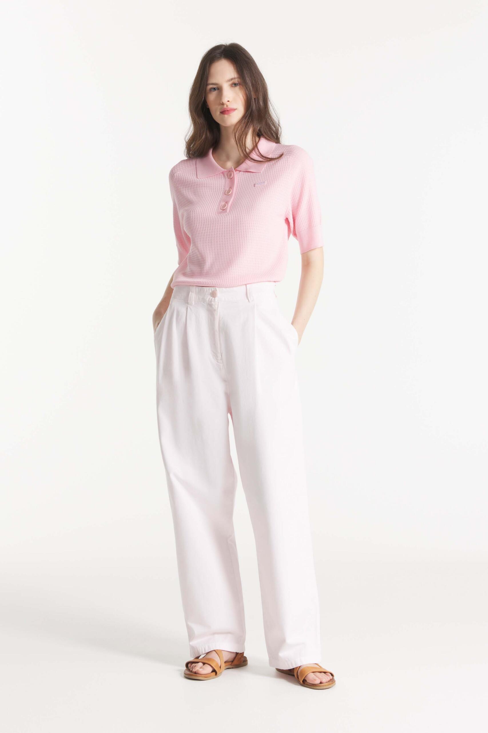 SERDANE - POLO EN MAILLE - M, ROSE