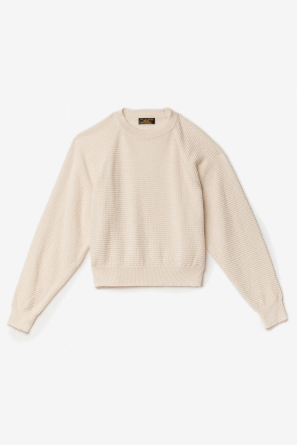 SERMENA - WAFFLE KNIT SWEATER - M, OFFWHITE