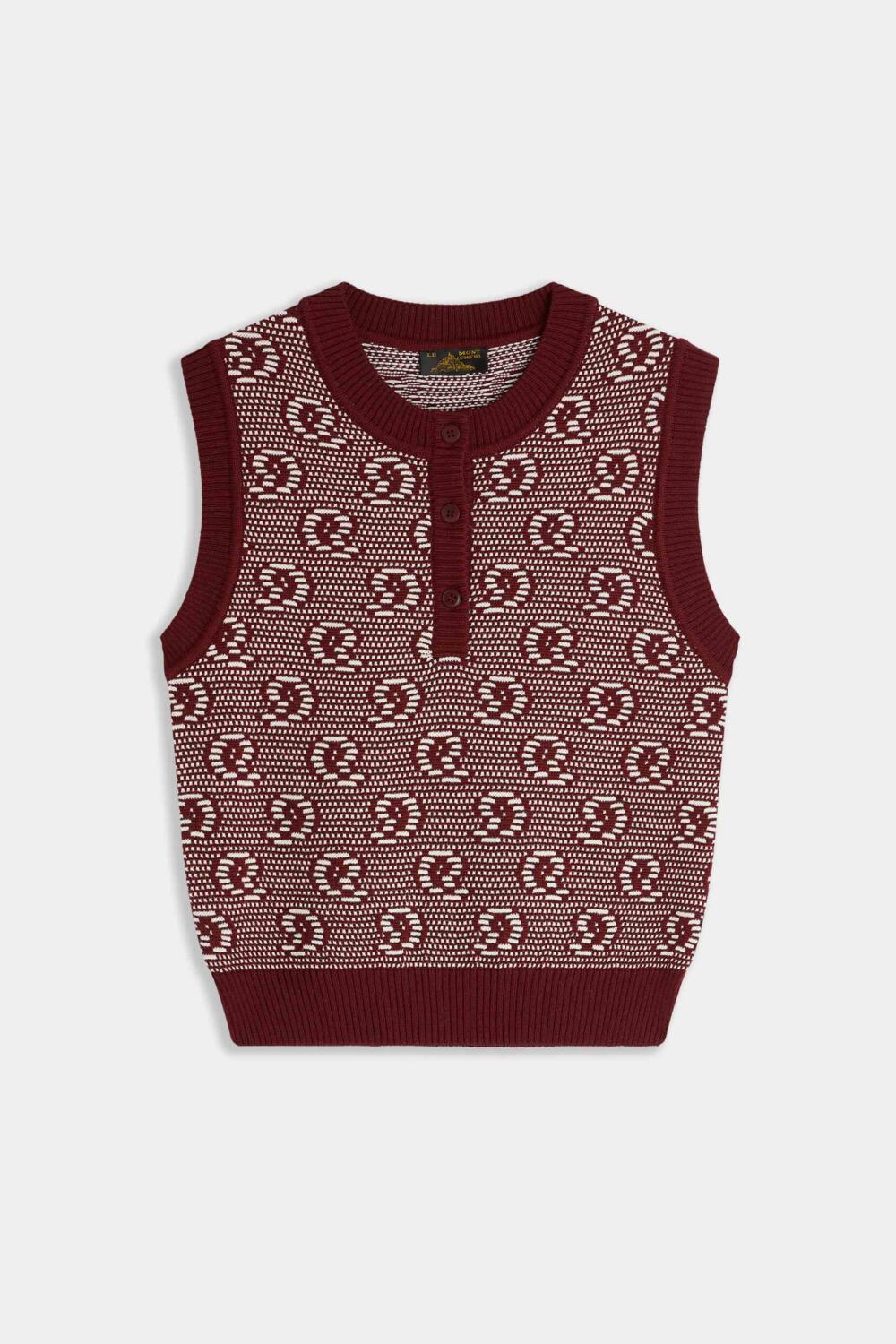 SERKAN - SLEEVELESS SWEATER - XS, BRICK