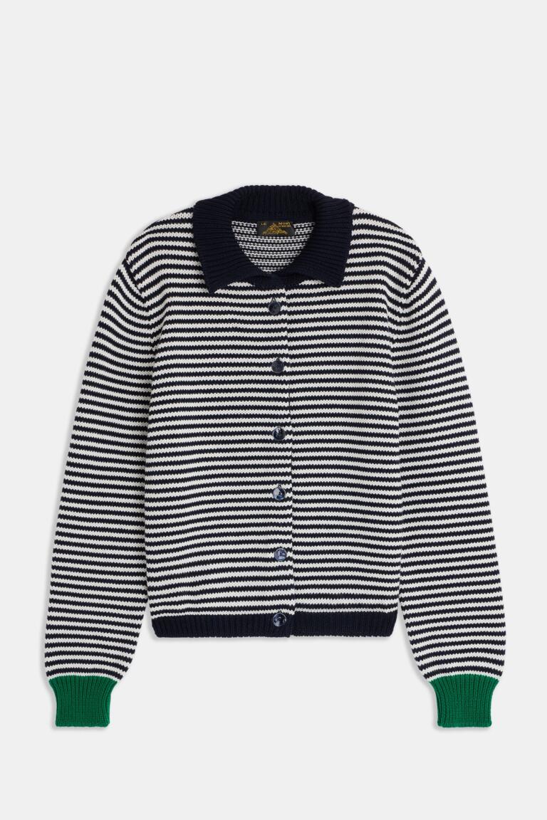 GERASIE - CARDIGAN EN MERINOS - MARINE, seconde vue