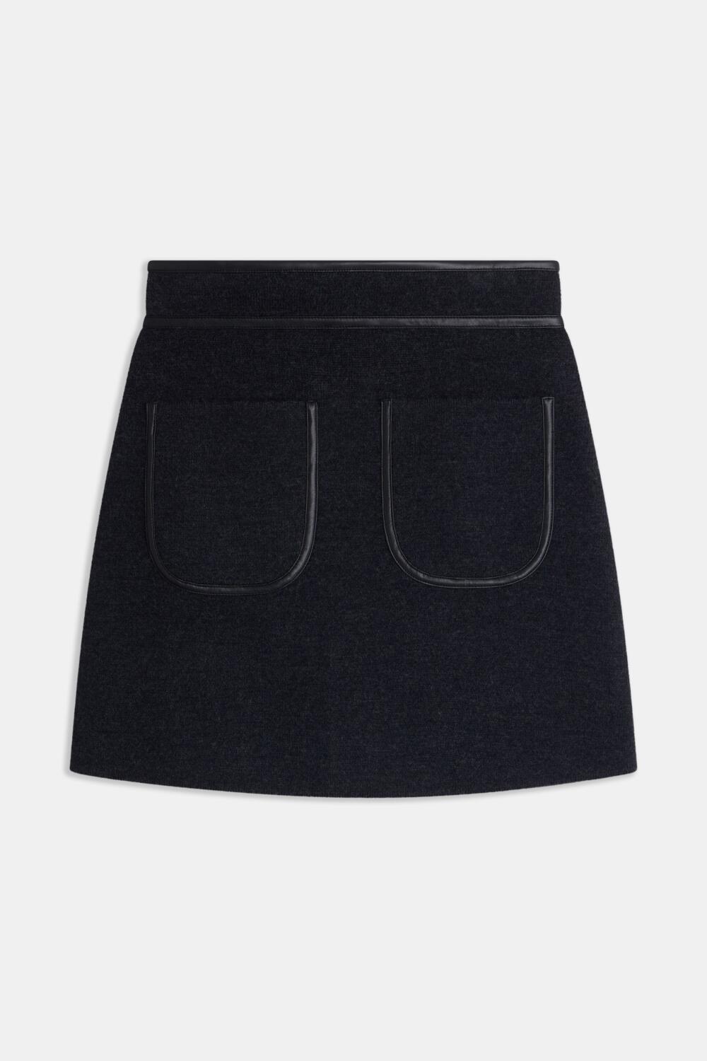 JOY - WOOL MINI SKIRT - XS, ANTHRACITE