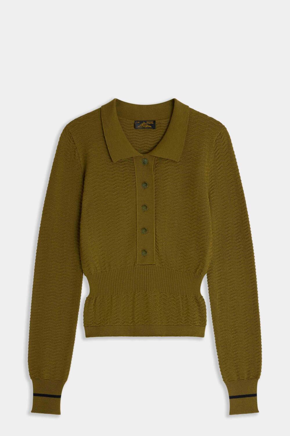 SIHAM - PULL À COL POLO - XS, KAKI
