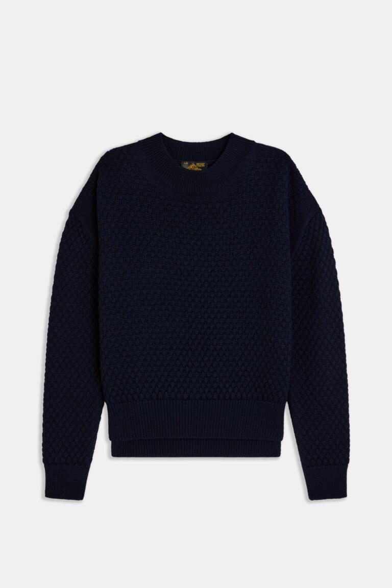 SAUTERNE - PULL EN MAILLE - MARINE