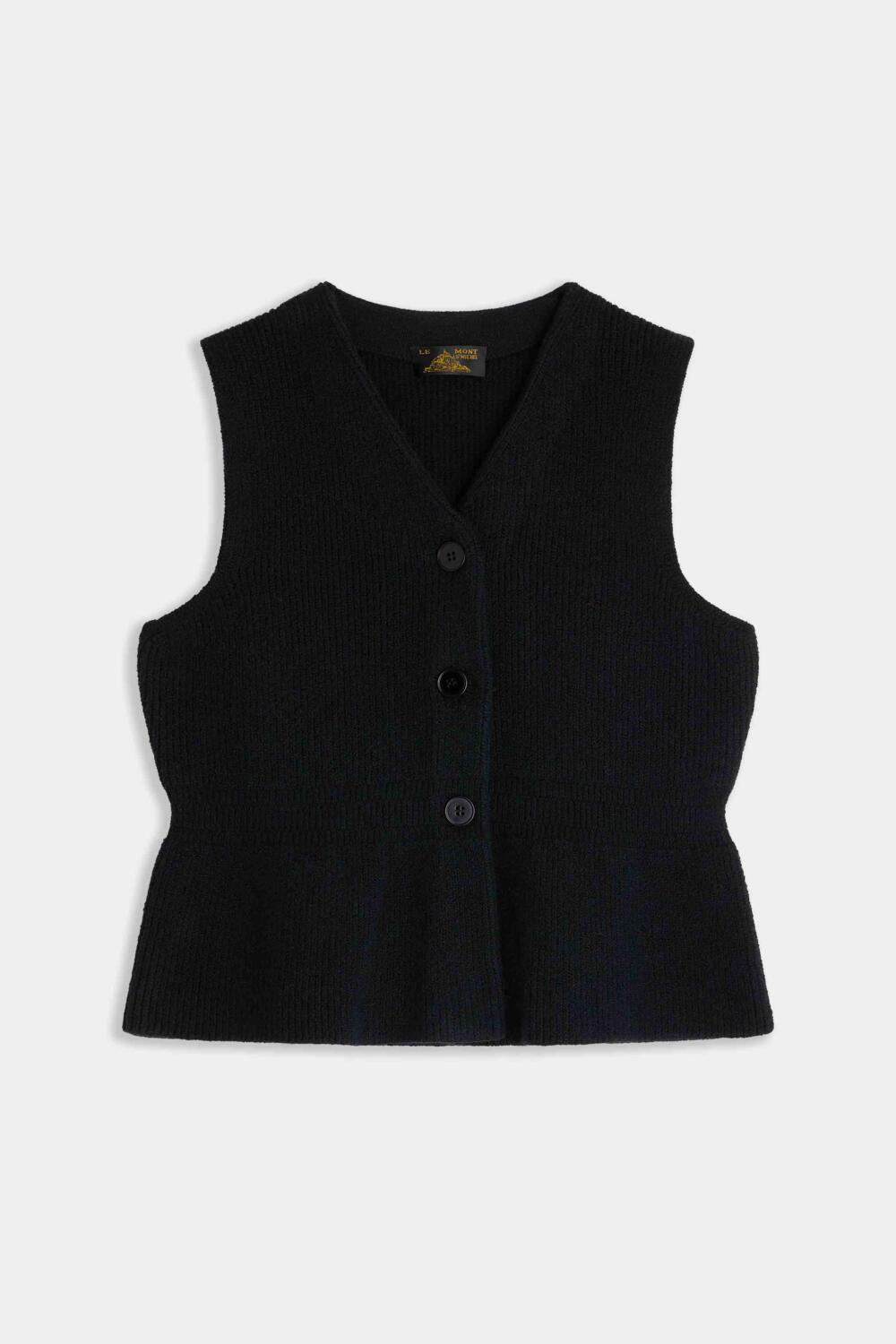 GANNES - CARDIGAN SANS MANCHES - XS, NOIR