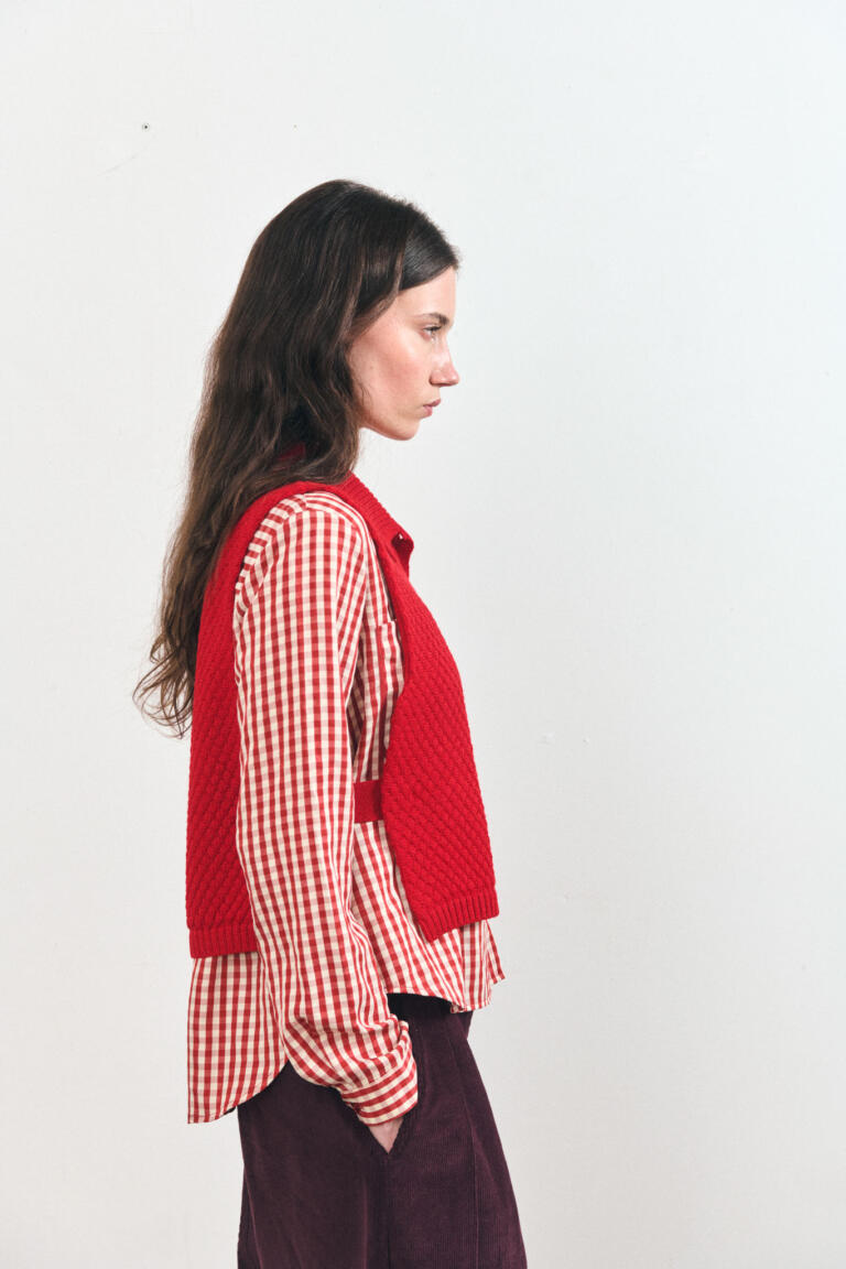 SAKO - PULL SANS MANCHES - ROUGE, seconde vue