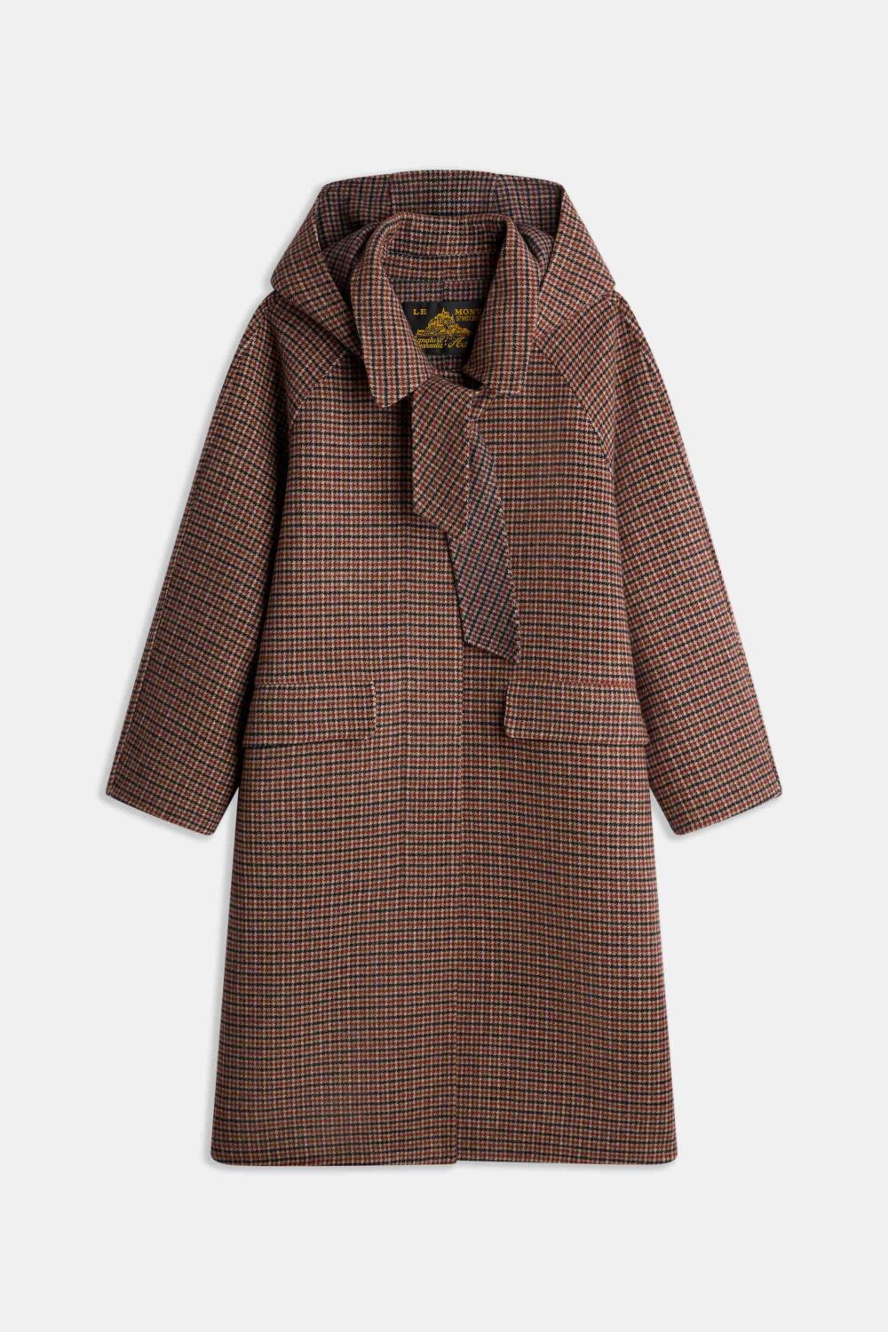MERRY - Houndstooth Coat - 40, BROWN