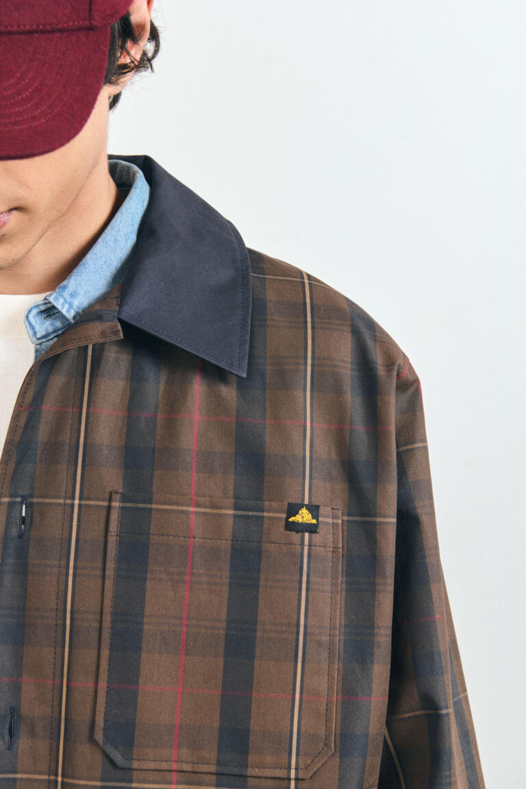 VERNEUL - CHECKED JACKET - BROWN, seconde vue