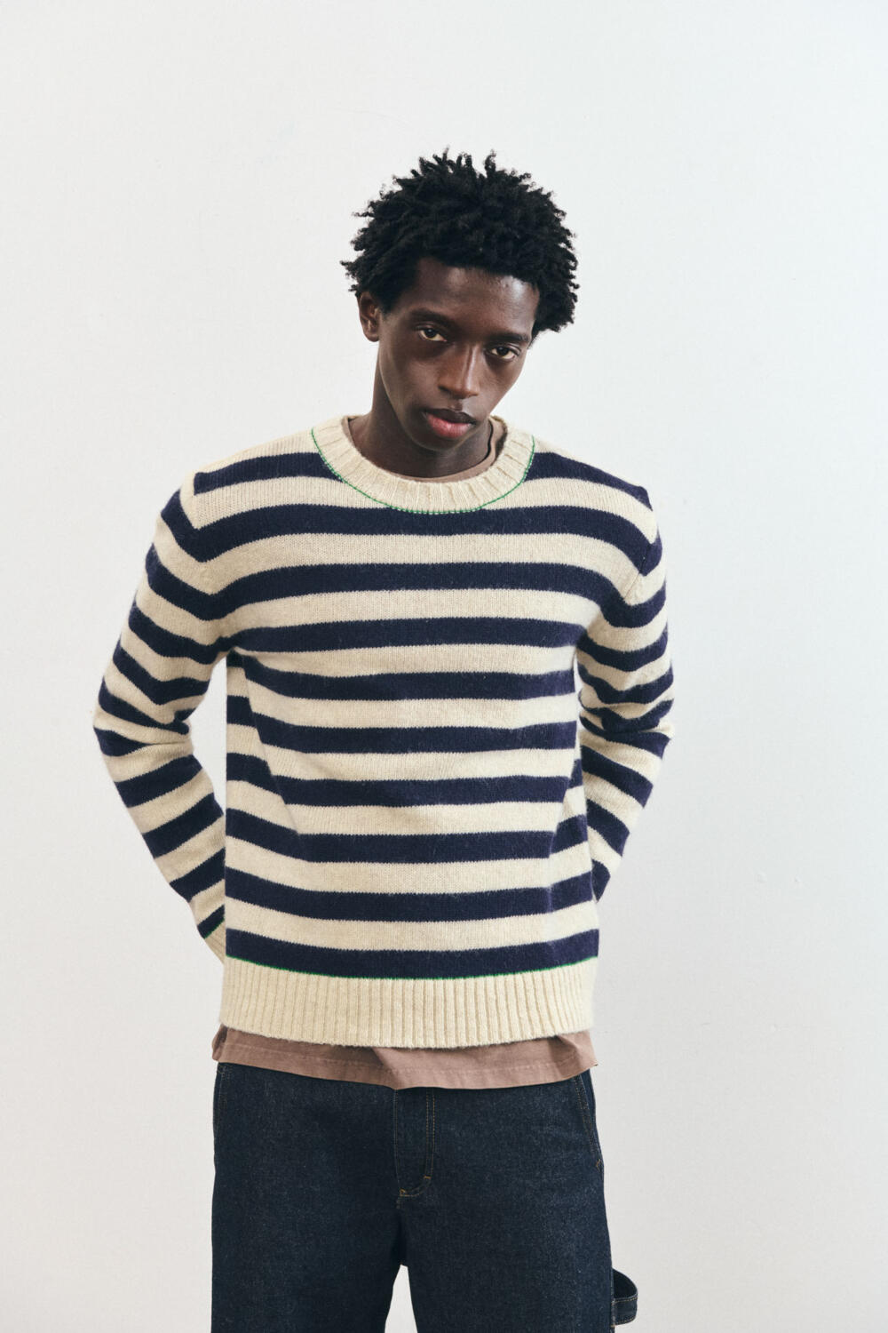 SABUR - STRIPED SWEATER - XS, OFFWHITE
