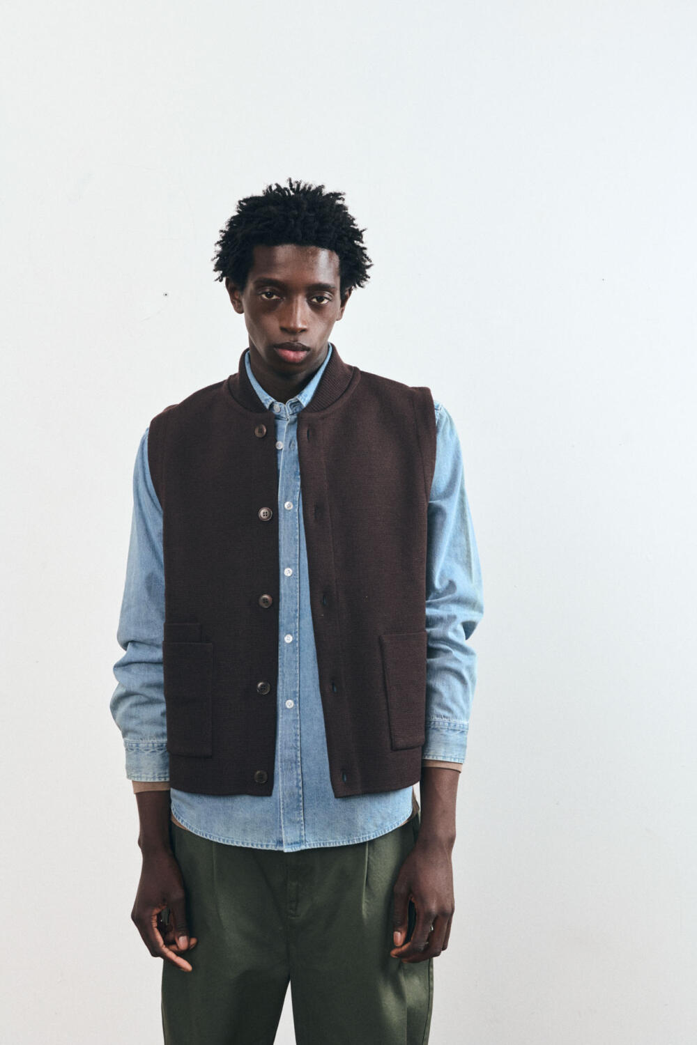 GARY - CARDIGAN SANS MANCHES - XS, MOKA