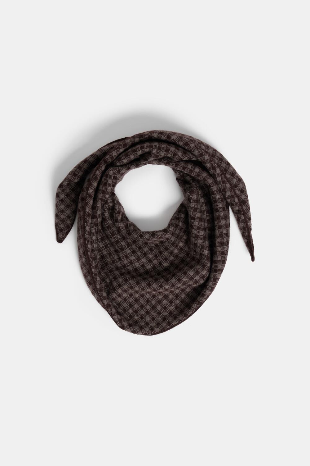 ANSEL - JACQUARD SCARF - TU, BROWN