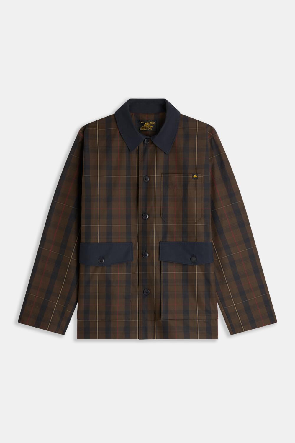 VERNEUL - CHECKED JACKET - XL, BROWN